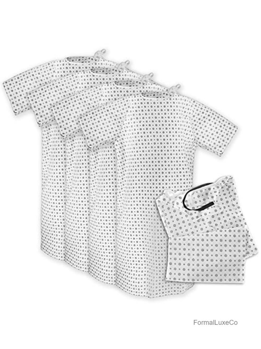 Unisex Cotton Blend Patient Hospital Gown 4 Pack Back Tie Soft Reusable